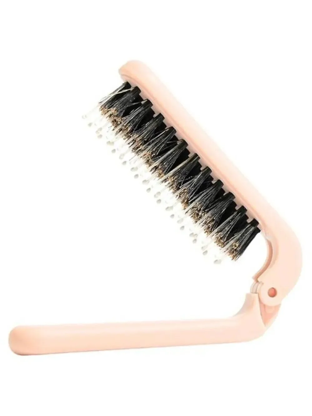 Mini Travel Hair Brush Folding Detangler Boar Bristles Portable Wet Dry Kids Wom
